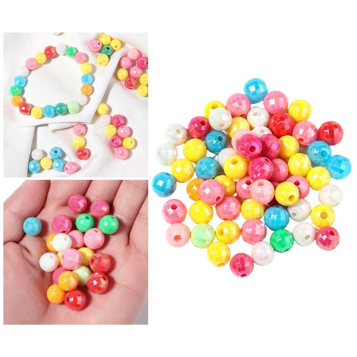500 Pieces Plastic Spacer Loose  Bracelet Jewelry Making 10mm Charms