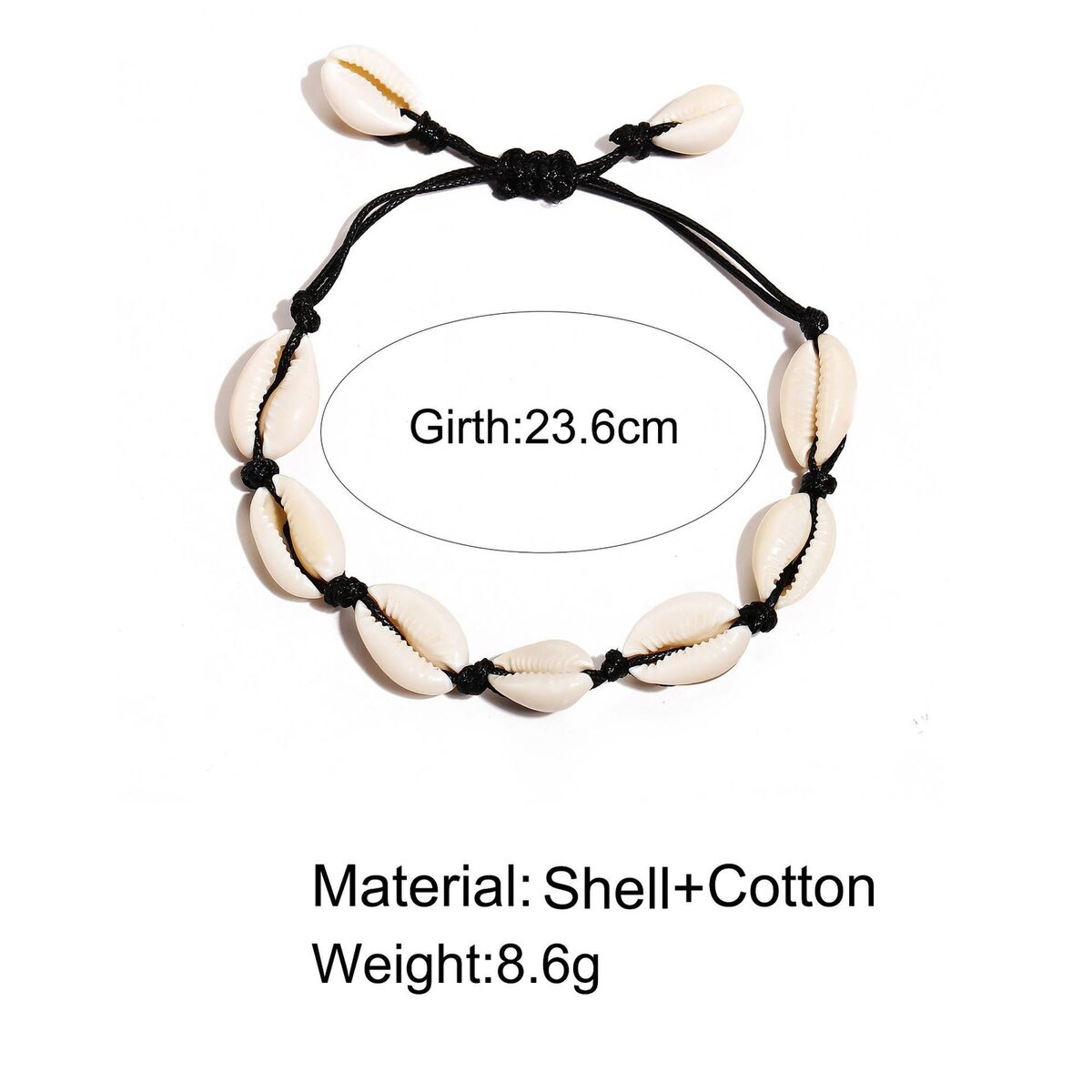 Summer Beach Adjustable Handmade Braided Shell Bracelet Foot Chain Cowrie Ankle