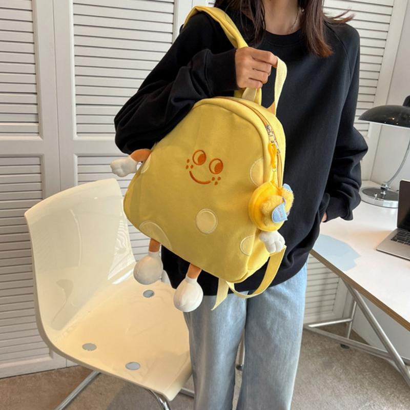 Women's Casual Holiday Daypack Cartoon Cheese Pattern Backpacks Cute Dating Bag