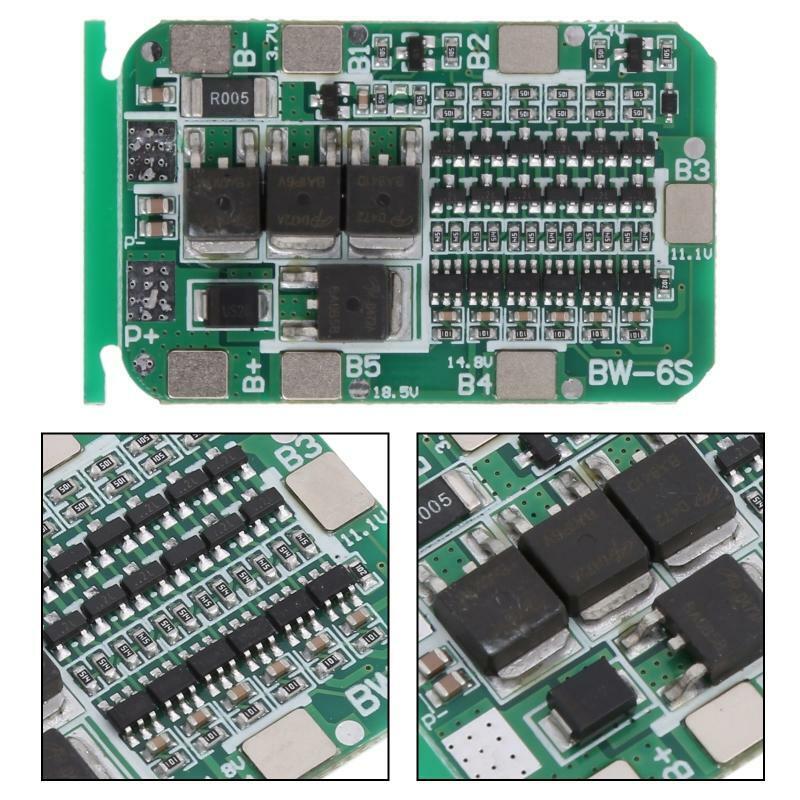 6S 15A 24V BMS Protection PCB Board For 6 Packs Li-ion Lithium 18650 Battery