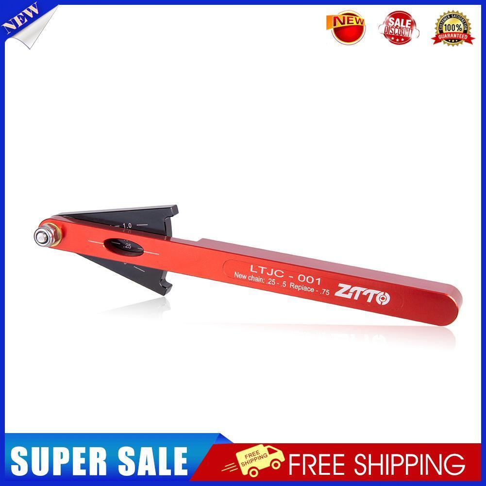 ZTTO Bicycle Chain Wear Indicator Checker MTB Chain Gauge Ruler (Red)