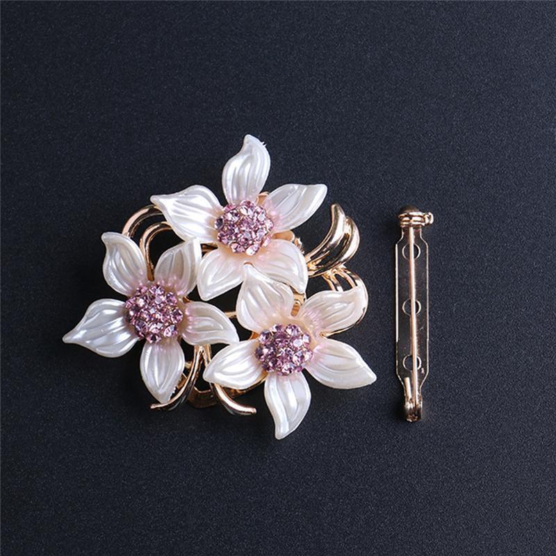 New Dual Purpose Alloy Simple Scarf Buckle Brooch Flower Shape Pin Women Ladies