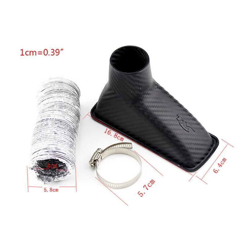Air Cleaner Carbon Fiber Look Hose Turbo Cold Air Pipe Front Bumper Intake Tube