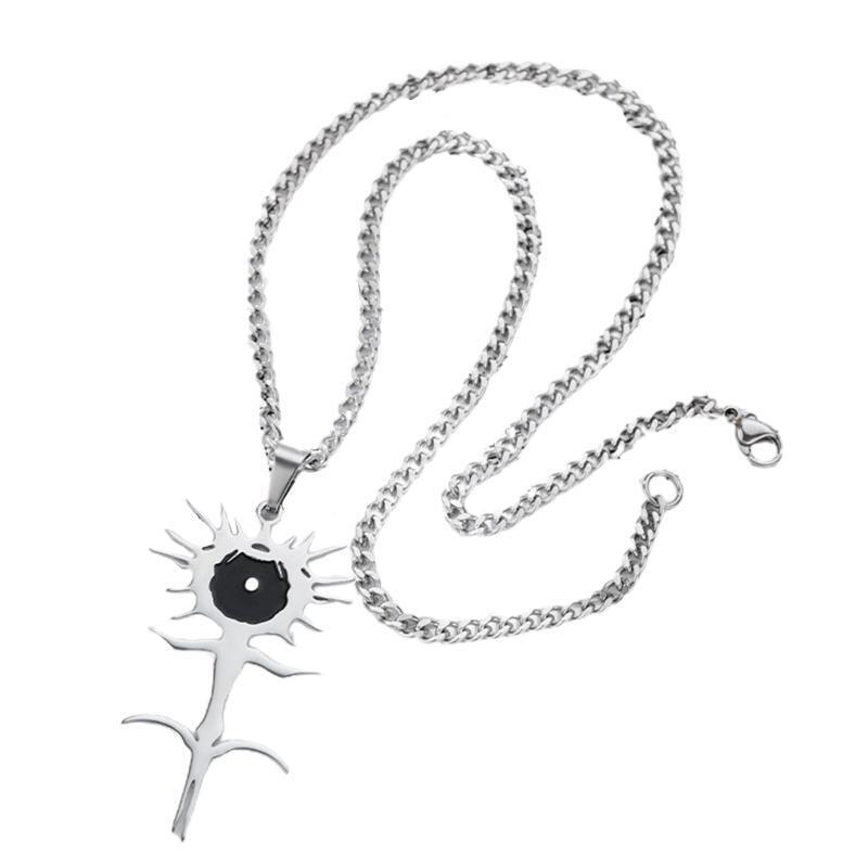 Sunflower Pendant Necklace Hip-hop Trend Multilayer Circle Chain Alloy Necklace