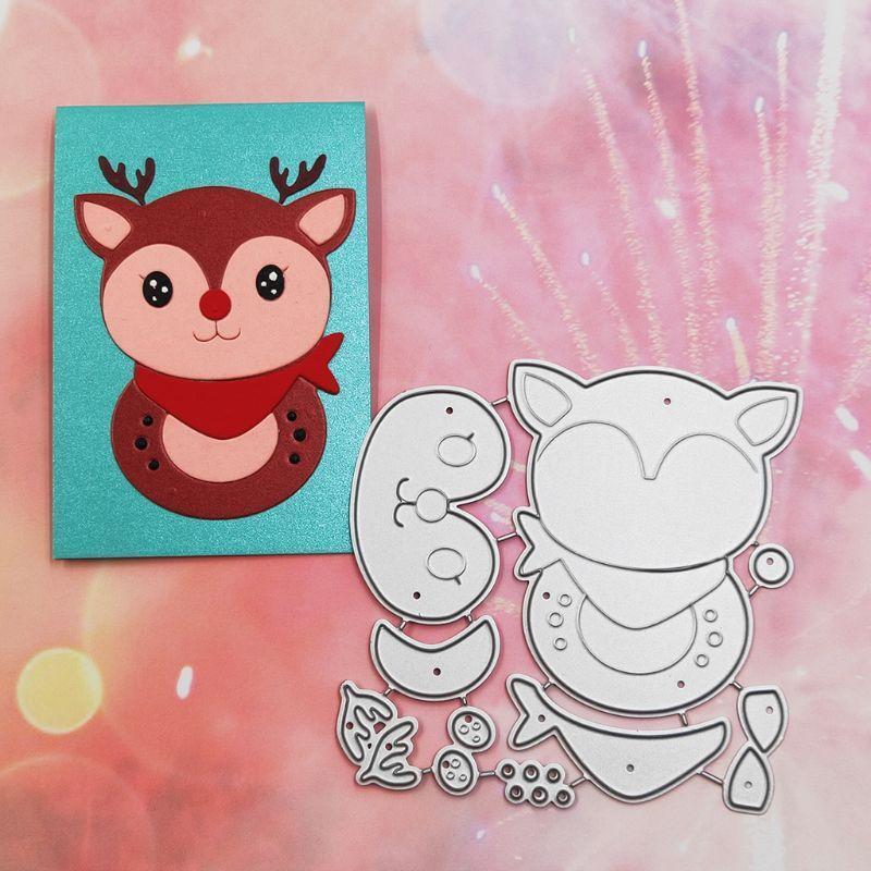 Christmas Deer Metal Cutting Dies Stencil Scrapbooking DIY Album Stamp Embossing