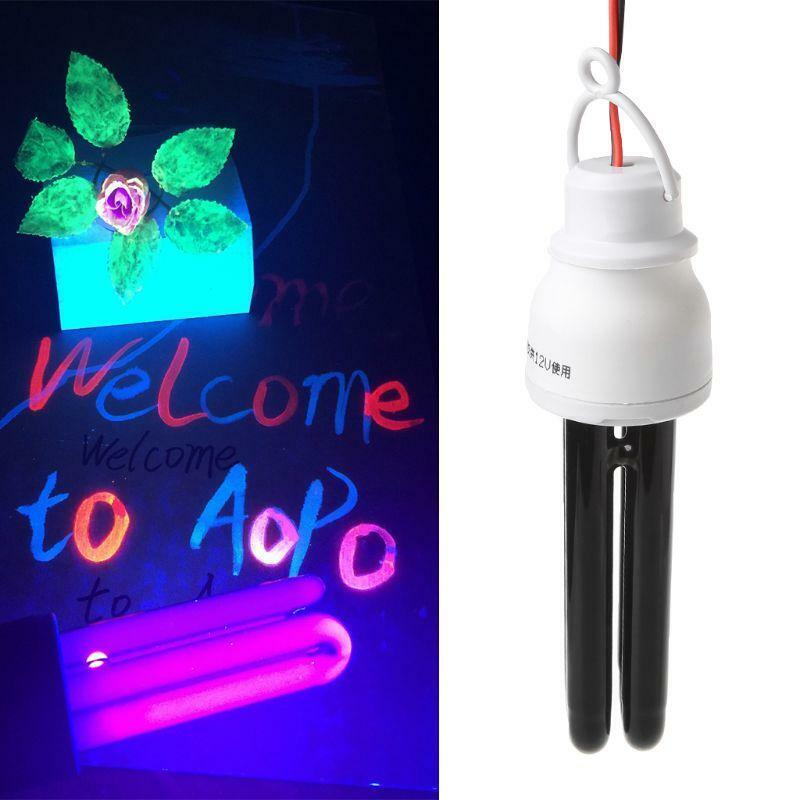 1 Set UV Light 12V 20W Black Light Bulb Spiral Energy Saving Purple Light Farm