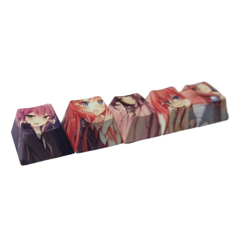 5Pcs Cartoon Anime Girl PBT Dye Sublimation Keycap Mechanics Keyboard Keycap OEM