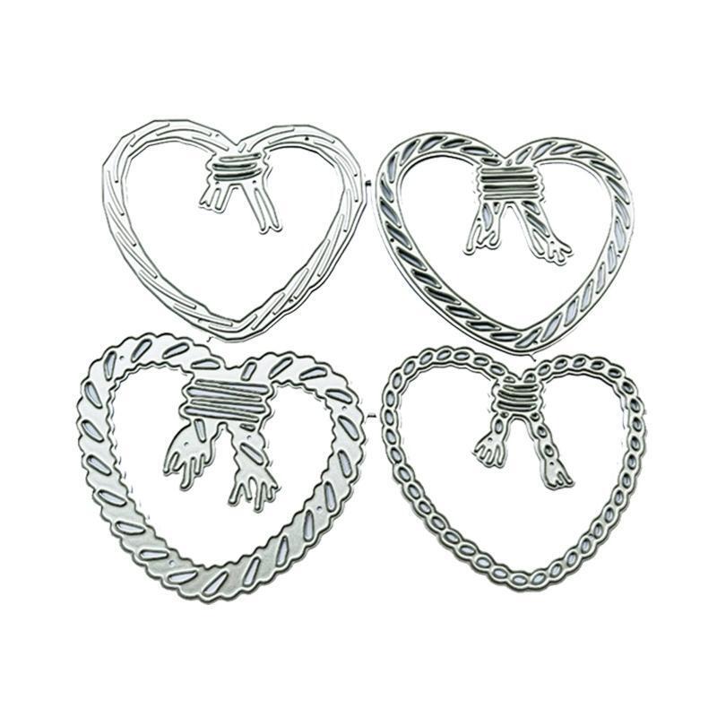 4Pcs/Set Knot Rope Love Heart Metal Cutting Dies Stencil DIY Embossing Template