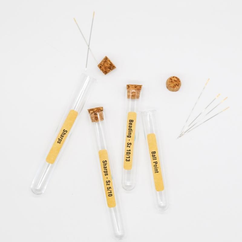 18Pcs Sewing Needles Storage Tubes with Labels Transparent Plastic Storage Case