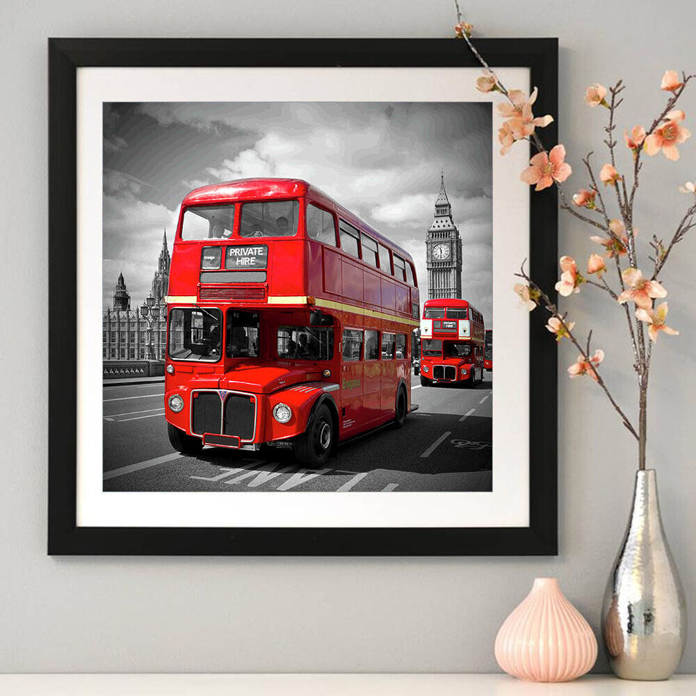 5D Double-Decker Bus Mosaic Home Decor Full Drill Diamond Painting Bead Art