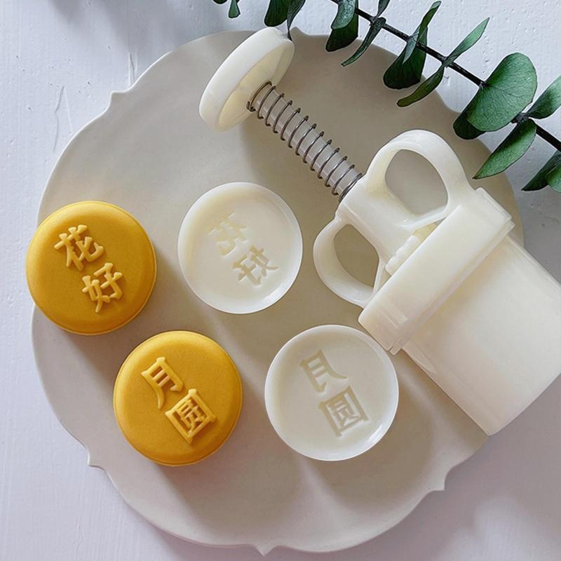 Moon Cakes Moulds Chinese Word Design Hand Pressure Fondant Decors Cookie Cutter