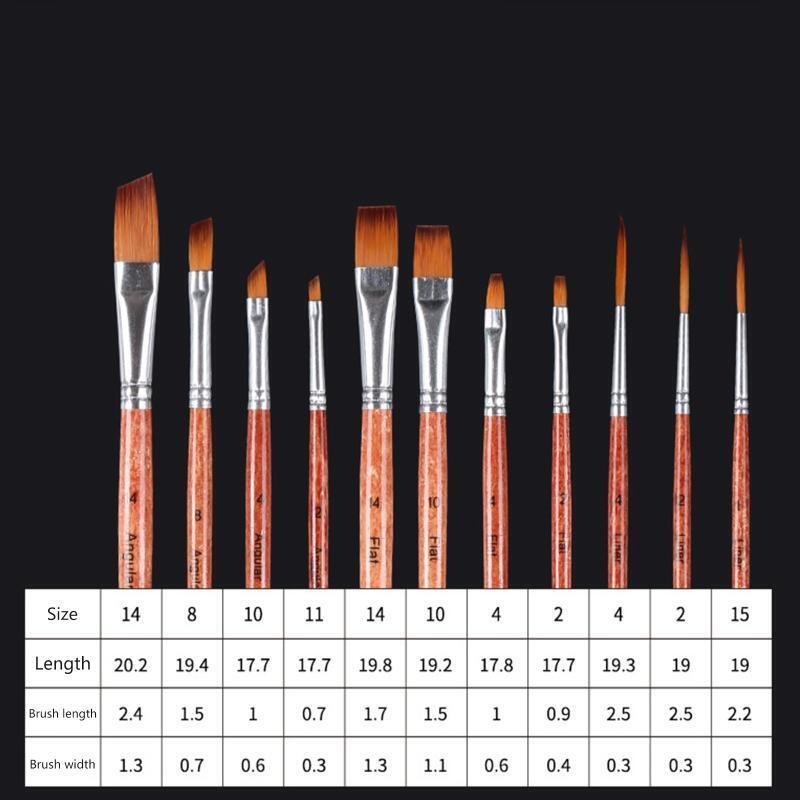 24 Sizes Acrylic Painting Brushes with Bag Artist Paintbrushes for DIY Art Craft