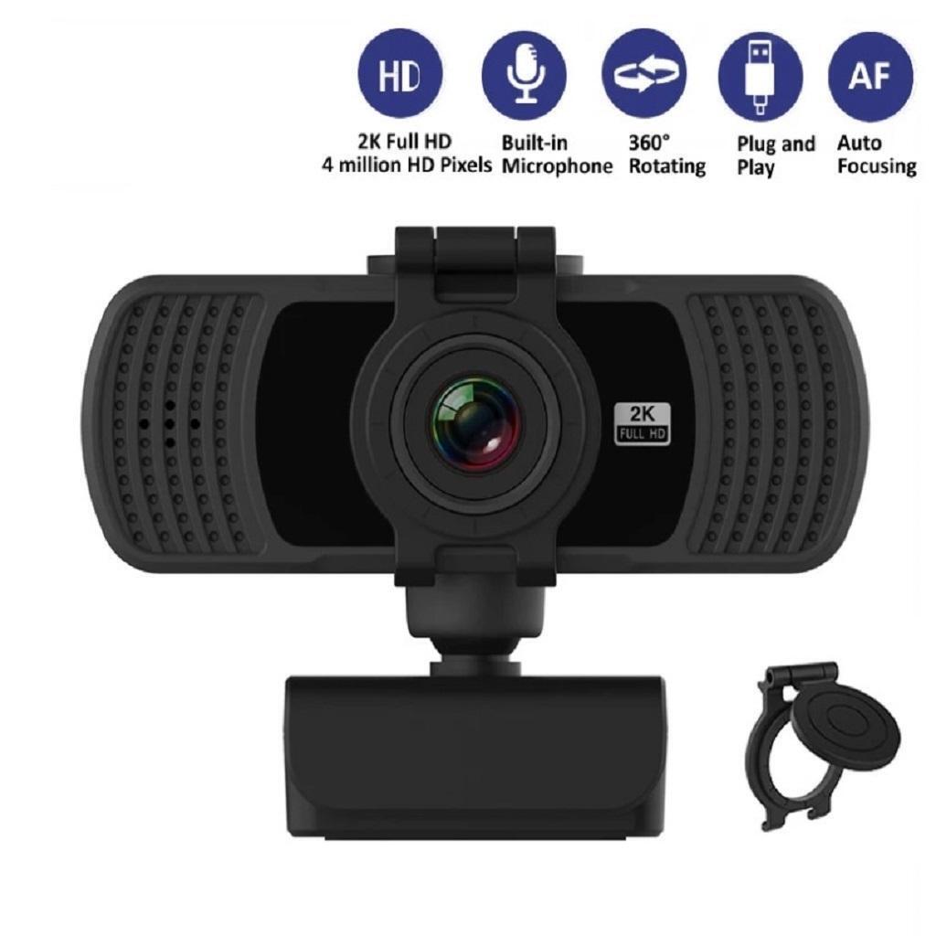 milageto 2K C6 Webcam with Microphone & Privacy Cover,Web Camera USB Streaming
