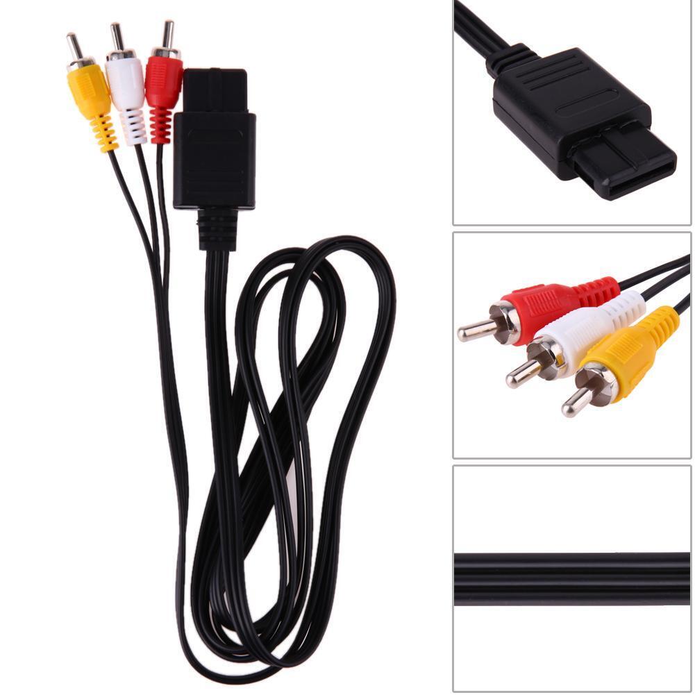 1.8m 6FT AV TV RCA Game Video Cable Cord for Snes Nintendo 64 N64