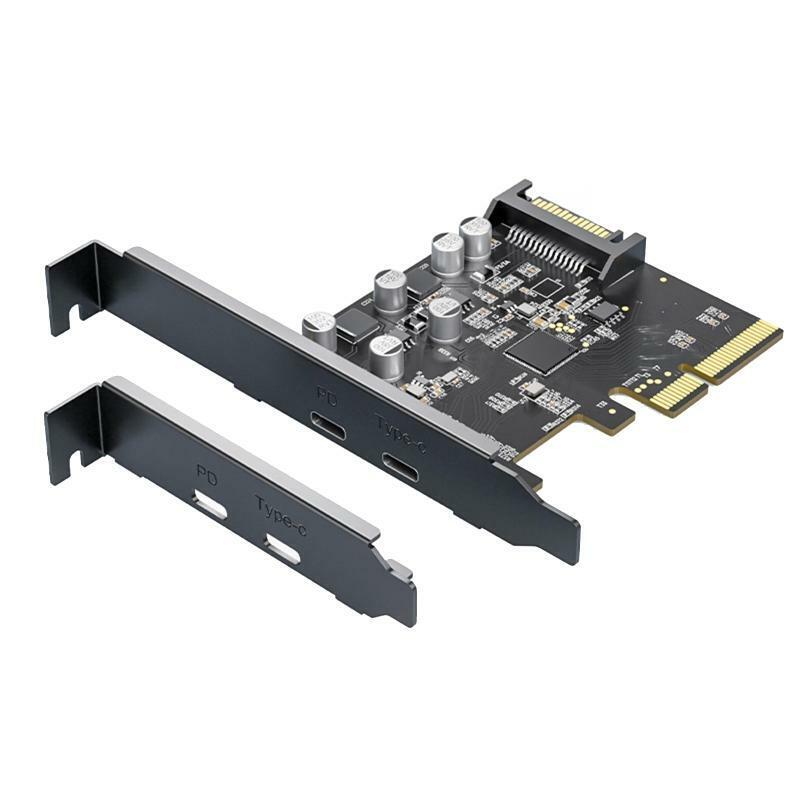 PCIE to USB 3.2 DP Adapter 20Gb 2-Port ( Type C 3.2+ PD 20W ) Converter PCI-E X4