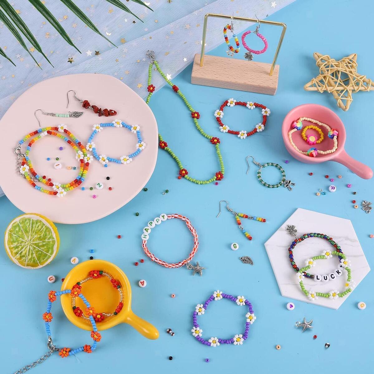 8061Pcs Beads for Jewelry Making Supplies Kit for DIY Art and Craft Bracelets
