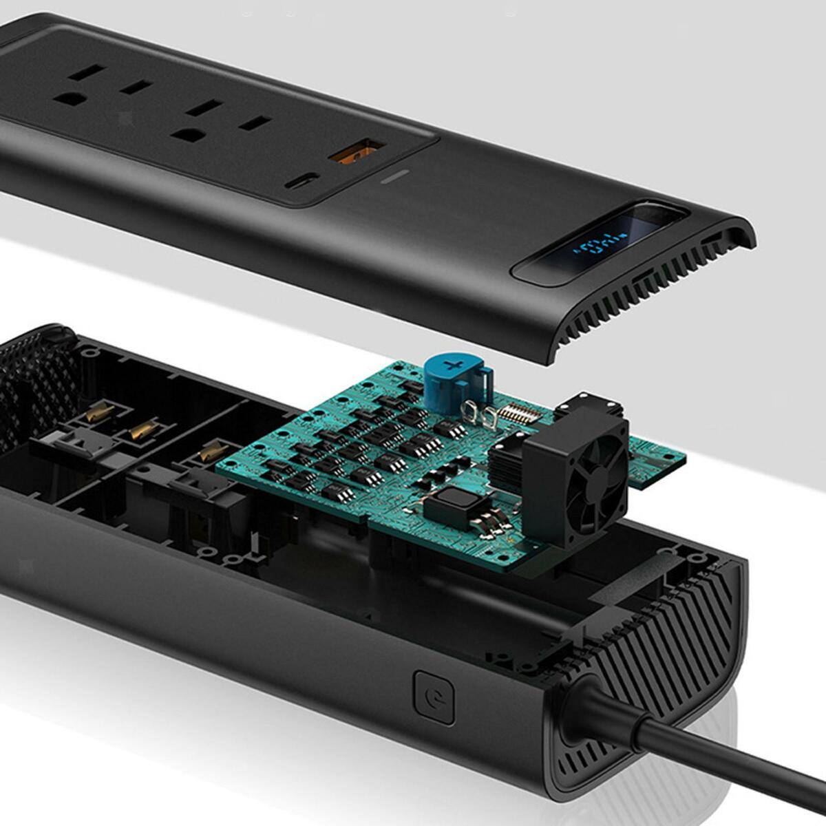150W  Inverter ???c USB Fast Charging Station Car Accessory