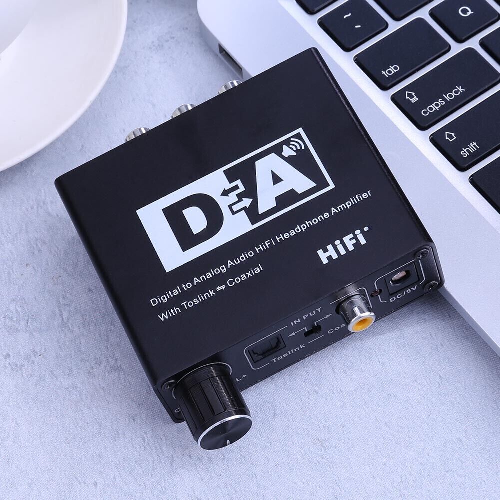 Digital to Analog Audio Headphone Amplifier with Toslink to Coaxial Adapter