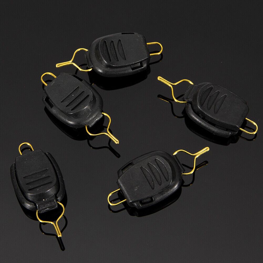 5x Fishing Line Stopper Baitcasting Reel Wire Holder Buckle Keeper (Black)