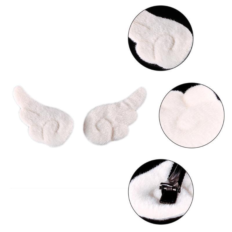 Hair Clip for Women Cartoon Angel Wing Clips Plush Hair Clamps Barrettes