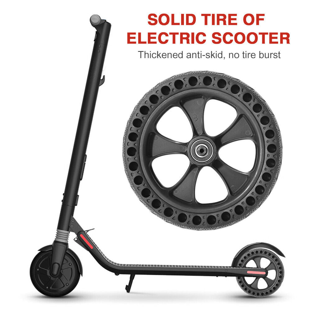 Electric Scooter Solid Tires with Axle Anti-Skid Scooter Hollow Vacuum Tyre