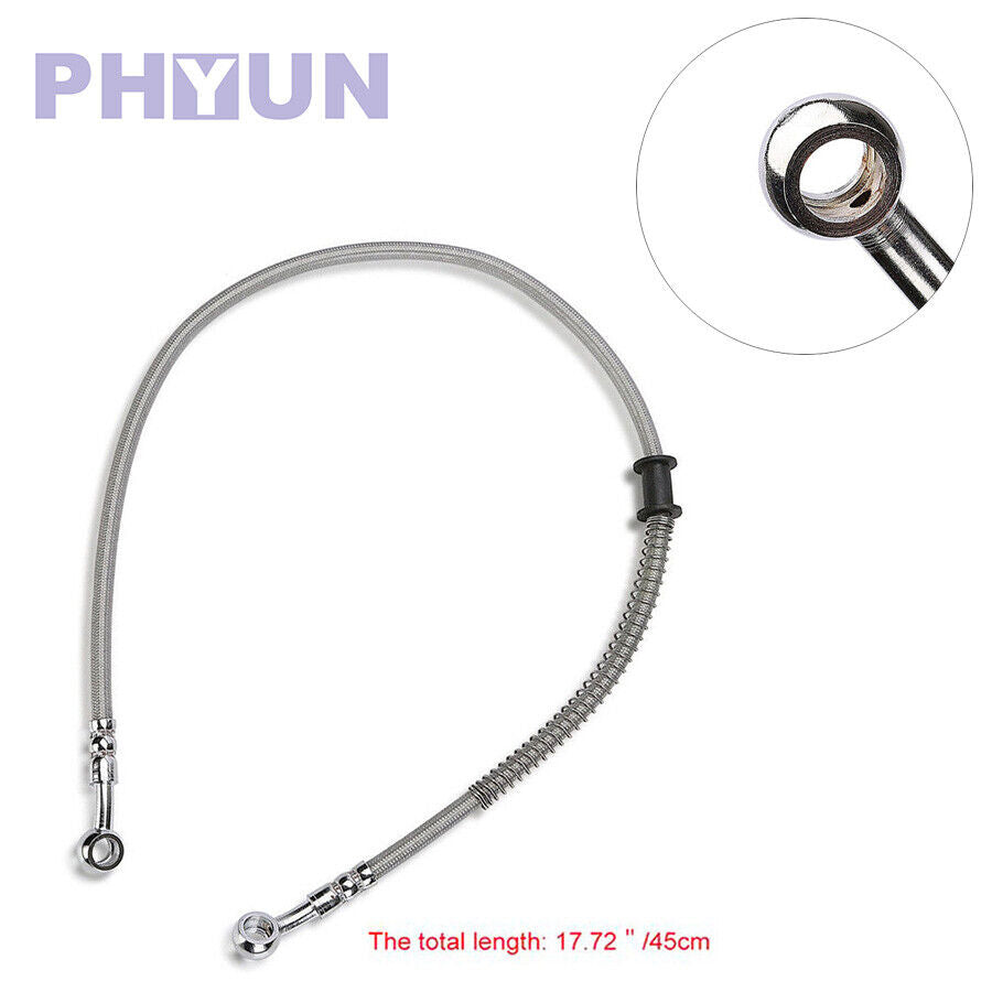 1pc 17.72" Motorcycle Brake Oil Hose Line Pipe Hydraulic Stainless Steel Braided