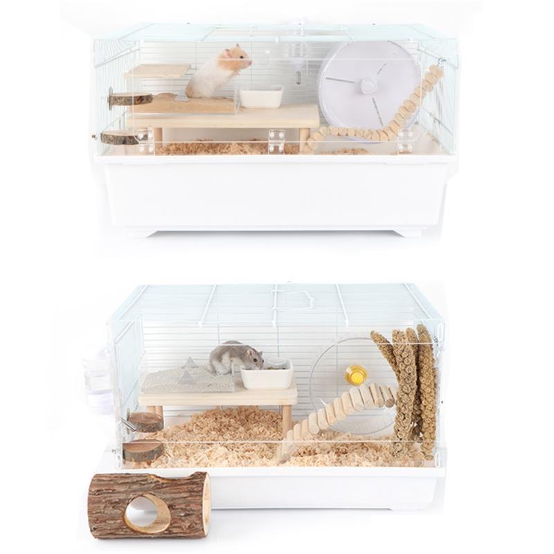 Wood Stand Platform Rectangular with Pillars for Hamster Birds Small Animals