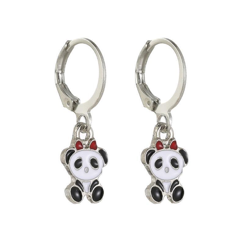 16 Pairs Mixed Cute Animals Earrings Panda Heart Dolphin Owl Hoop Drop Earrings
