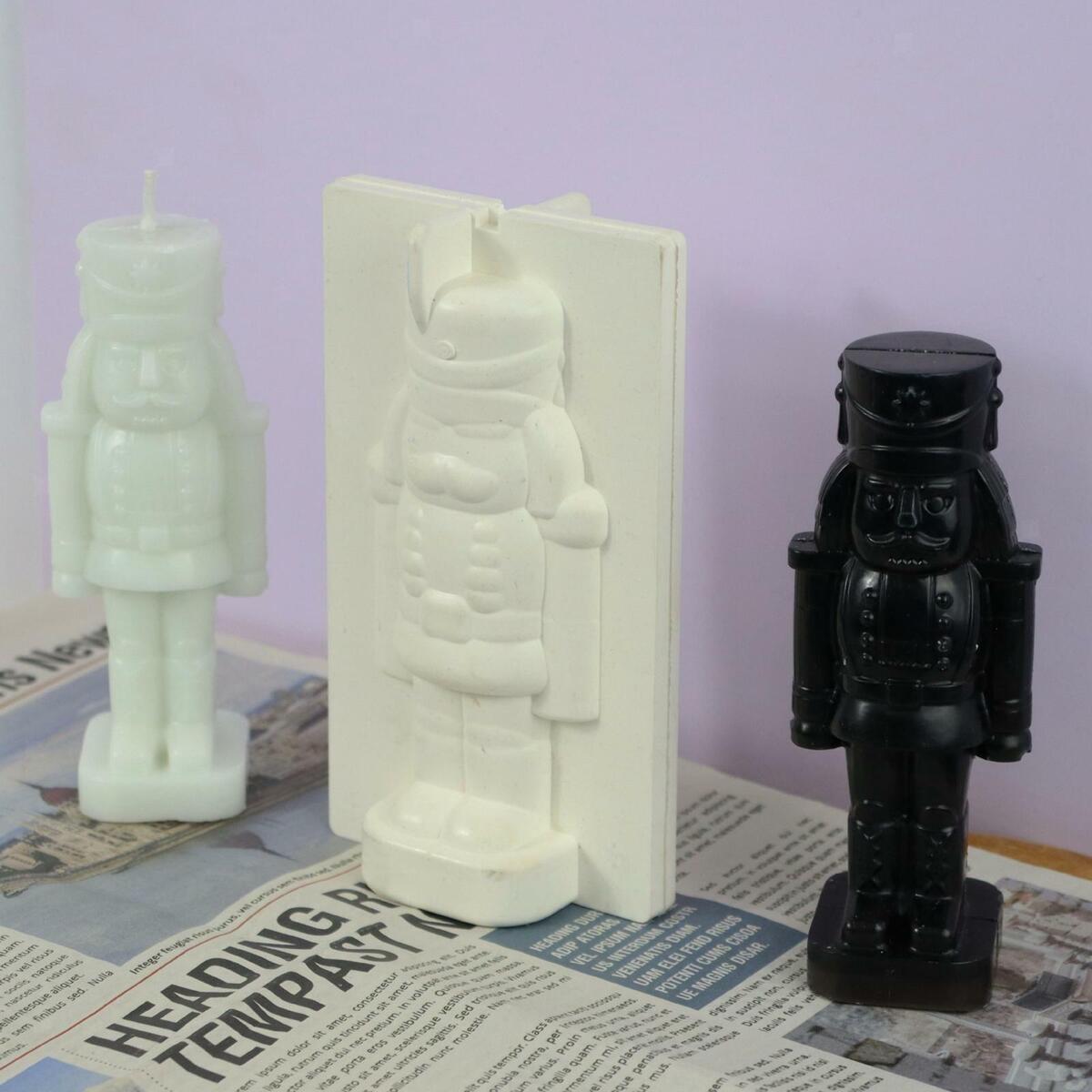 Nutcracker Walnut Soldier Candle Mould Bath  DIY Silicone   Ornaments
