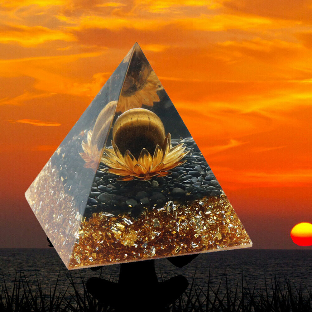 5cm Orgonite Pyramid Natural Crystal Stone Orgone Energy Healing Home Decor