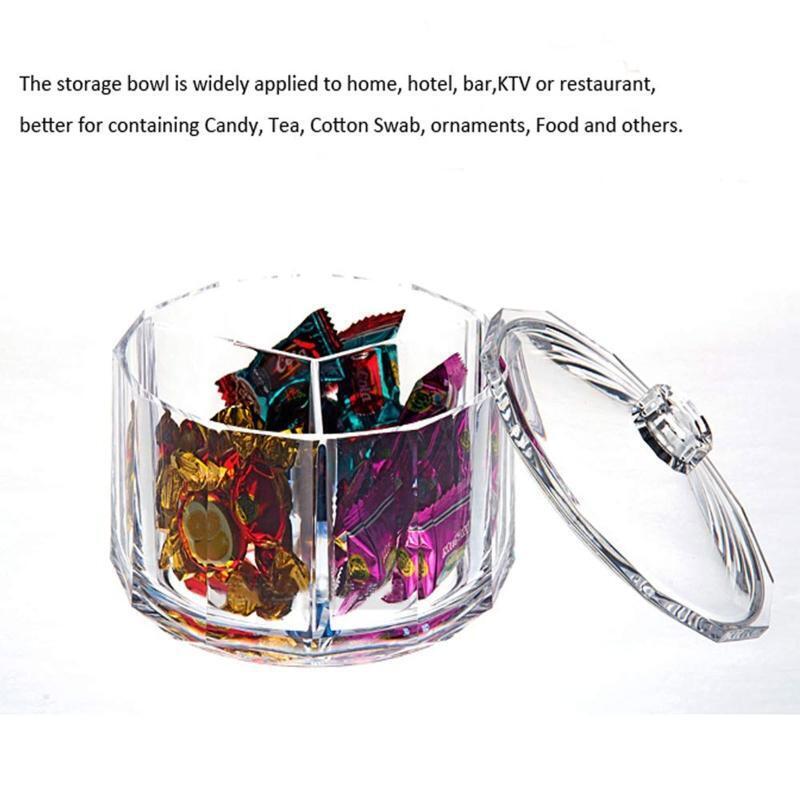 Acrylic Round Candy Box with Lid Clear Storage Container Small Diamond Style