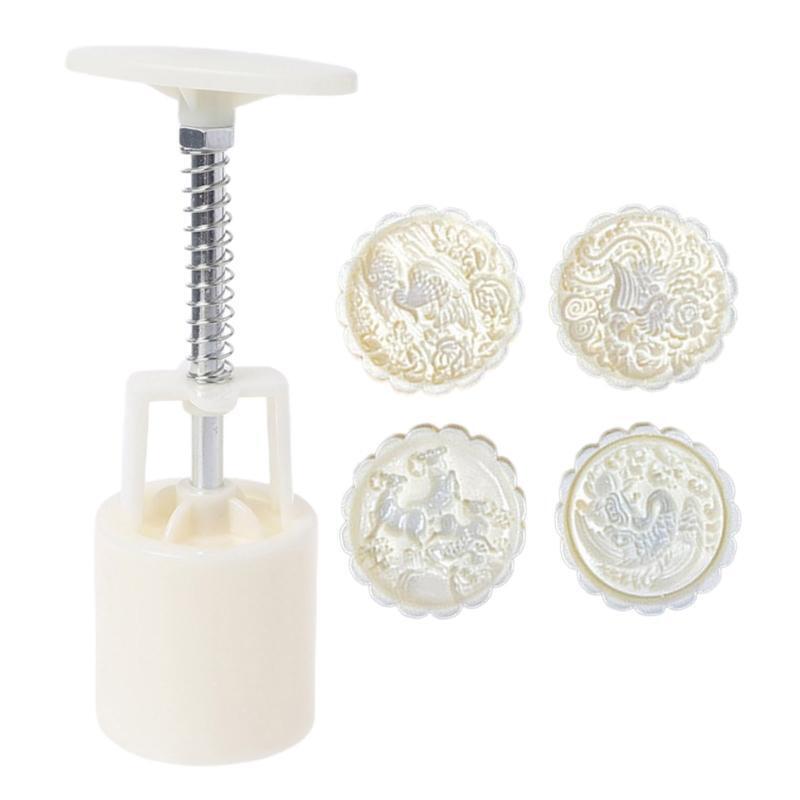 100g Plastic Material Mooncake Molds Animals Shape Mooncake Stamp for Mid-Autumn