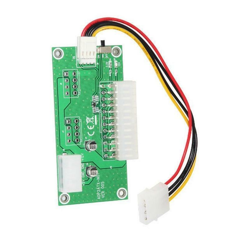 Atx 24Pin to 4Pin Molex Power Adapter Dual Power Supply Board Synchronous Start