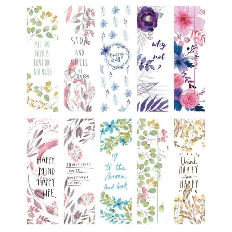30 Pieces Unique Design Bookmark Exquisite Flower Bookmark Reading Stationery
