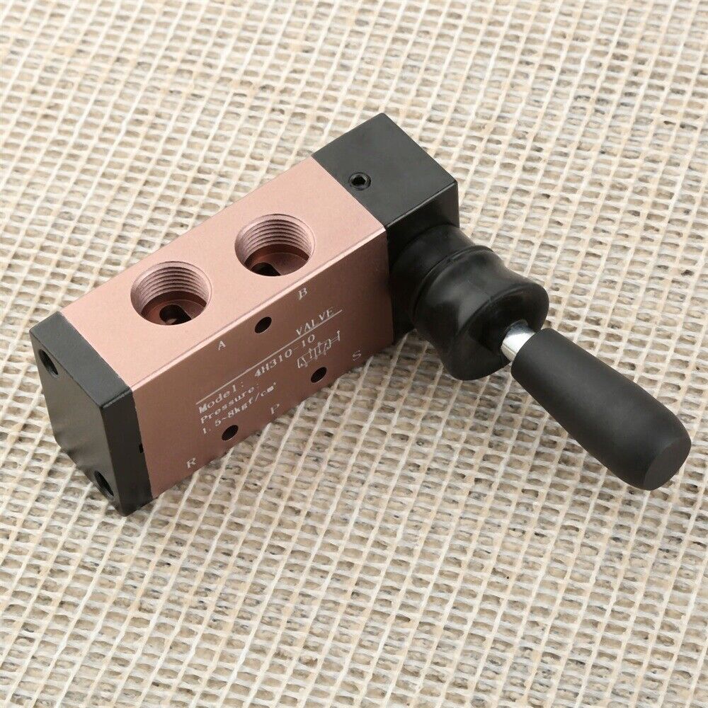 Black Mechanical Valve 4H310-10 Two Position 5 Way Outlet PT3/8" Port Hand Pull