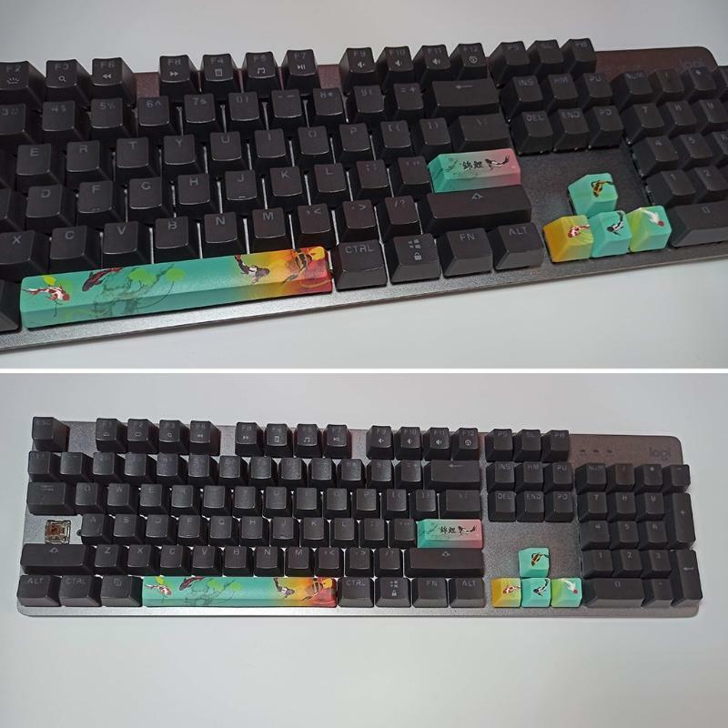 DIY PBT Keycaps 6pcs Spacebar Enter Arrow Keys OEM Profile for MX Kailh Switch