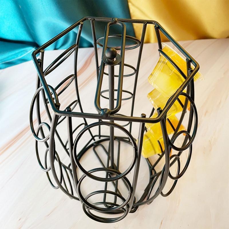360 Degree Rotating Metal Coffee Capsule Storage Rack Pods Holder Stand