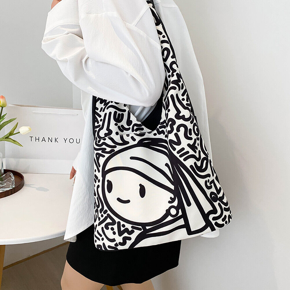 Summer Art Painting Canvas Tote Bag Women Leisure Shopping Travel Handbags
