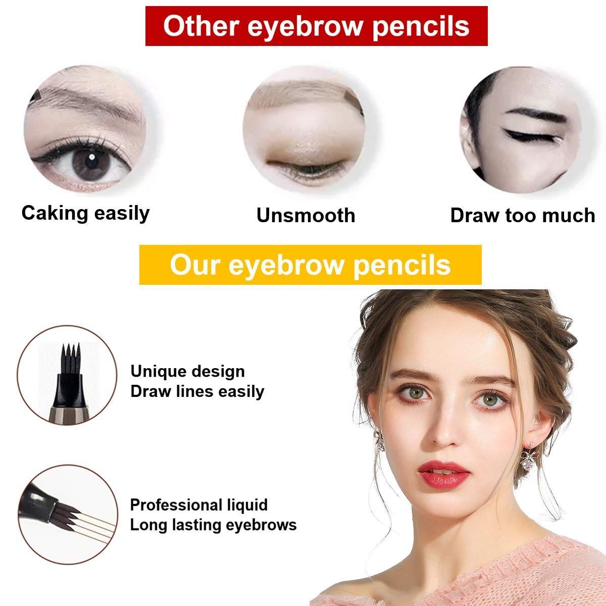 Natural Microblading Easy To Color Long Lasting Eyebrow Pencil Waterproof
