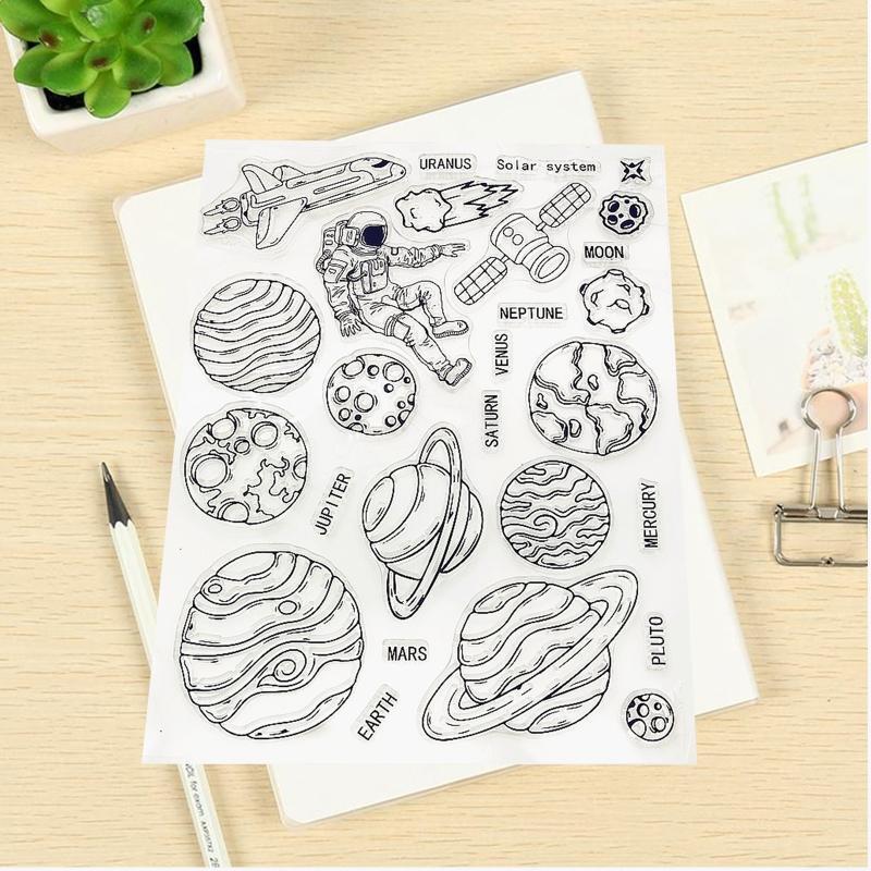 Silicone Clear Stamp Space Travelling DIY Photo Album Decor Seal Supplies