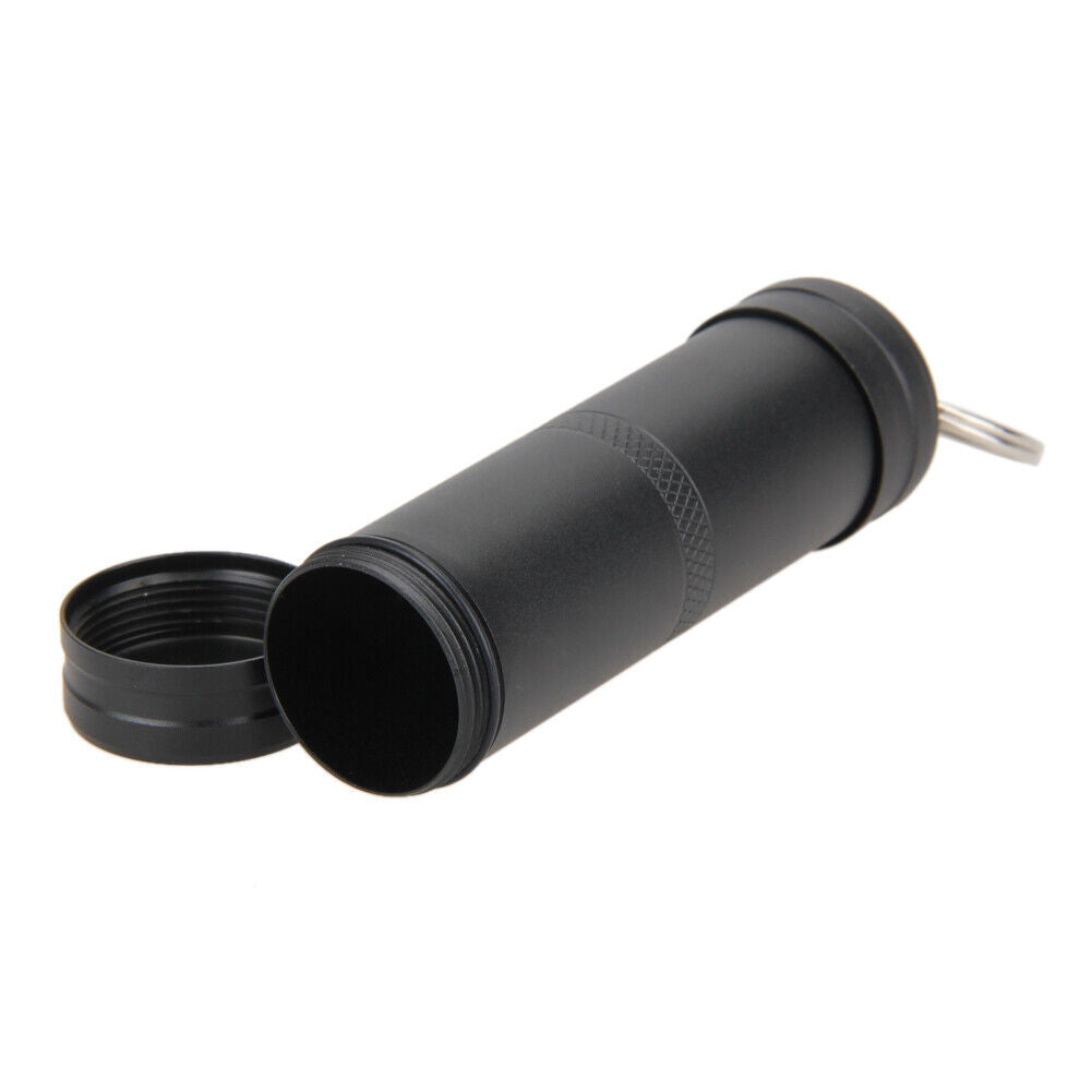 Aluminum Alloy Waterproof Case First-Aid Medicine Bottle with Key Ring