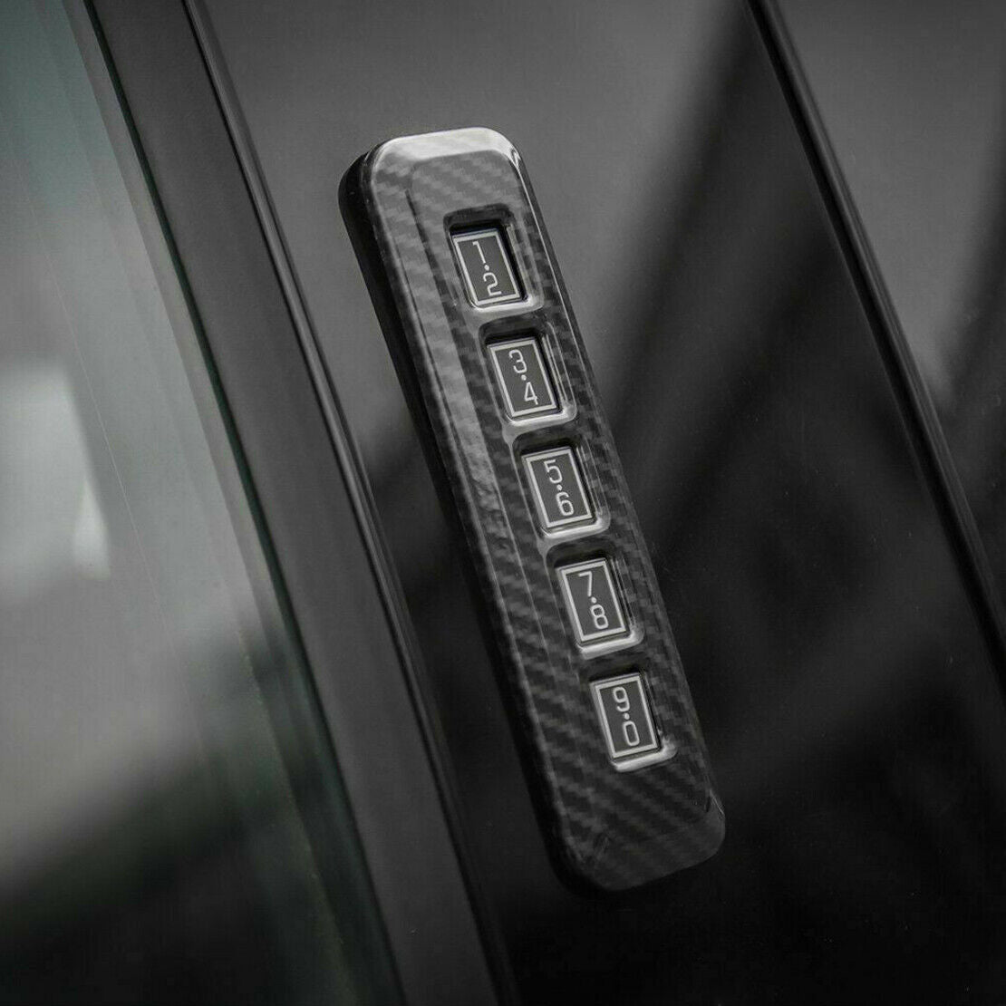 Carbon Fiber Style Door Lock Password Switch Trim Fit For Ford F150 Raptor 15-20