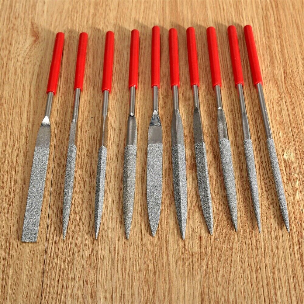 10Pcs Diamond Coated Grit 120# Needle File Assorted Metal Craft Tools 180mm