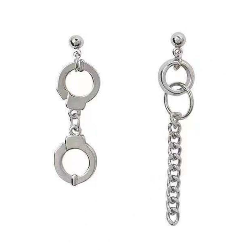 Asymmetrical Chain Female Ins European American Style Fashion Simple Earrings