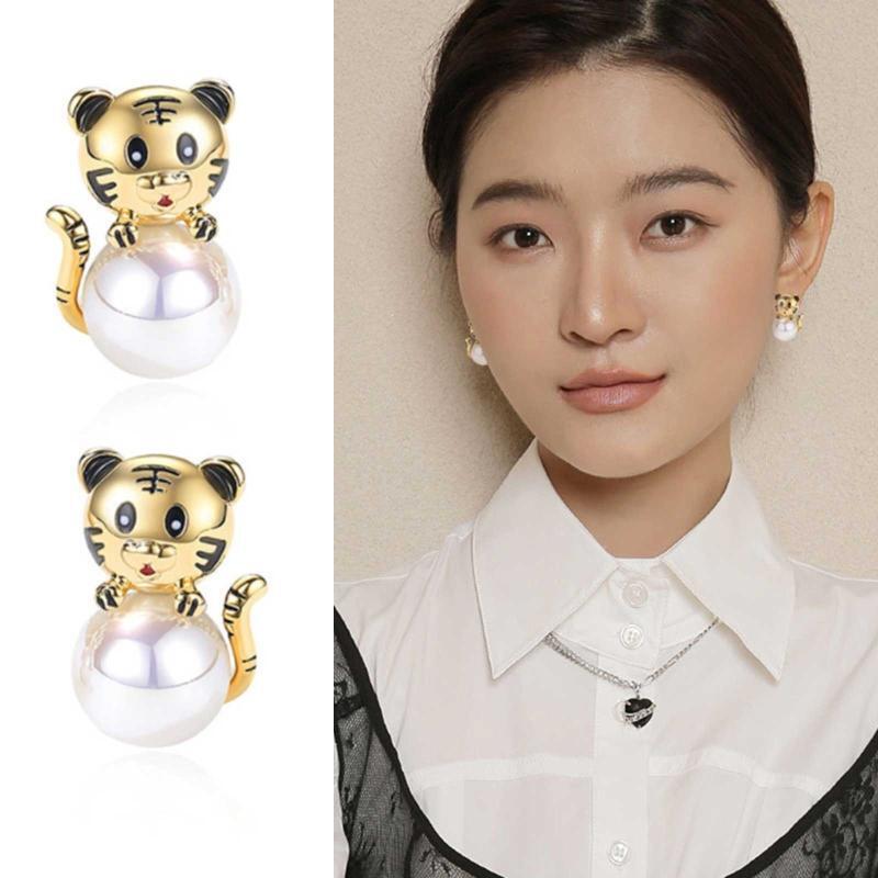 Cute Tiger Stud Earrings Cartoon Post Stud Earrings Useful Gifts for Women