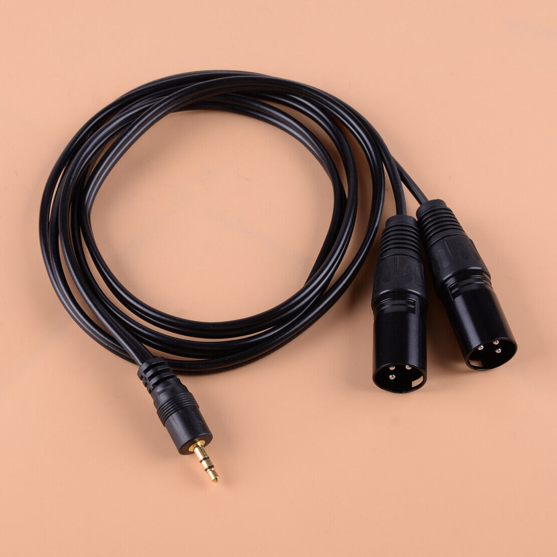 3.5mm Stereo Male Plug to Dual 3Pin Male Splitter Connector Cable CD Player Ld
