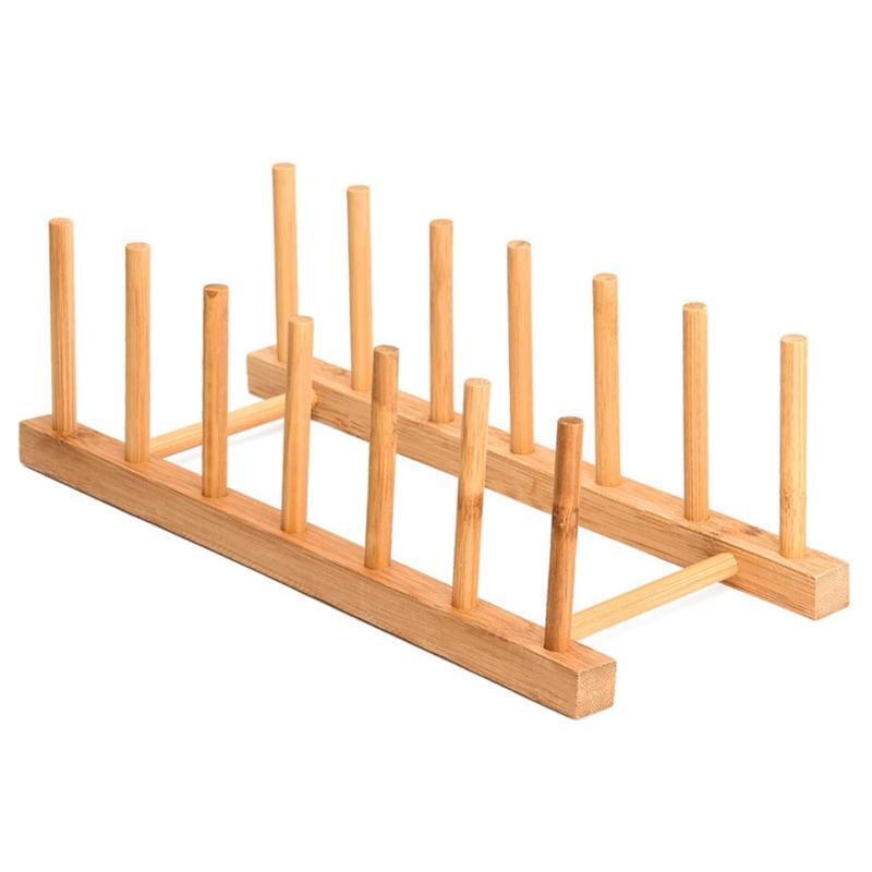 Wood Bamboo Vinyl Record Storage Holder Display Stand Dish Plate Drying Rack