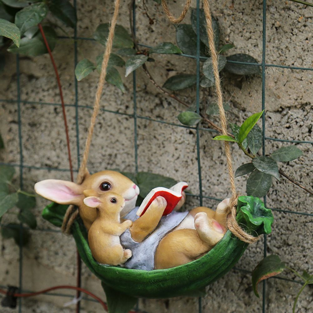 Ornament Rabbit Statue Swing Rabbit Garden Decoration Household Ornament