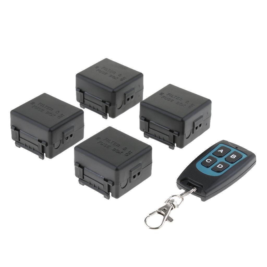 DC 12V 1 Channel RF Remote Relay Switch Transmitter And 4 Receivers