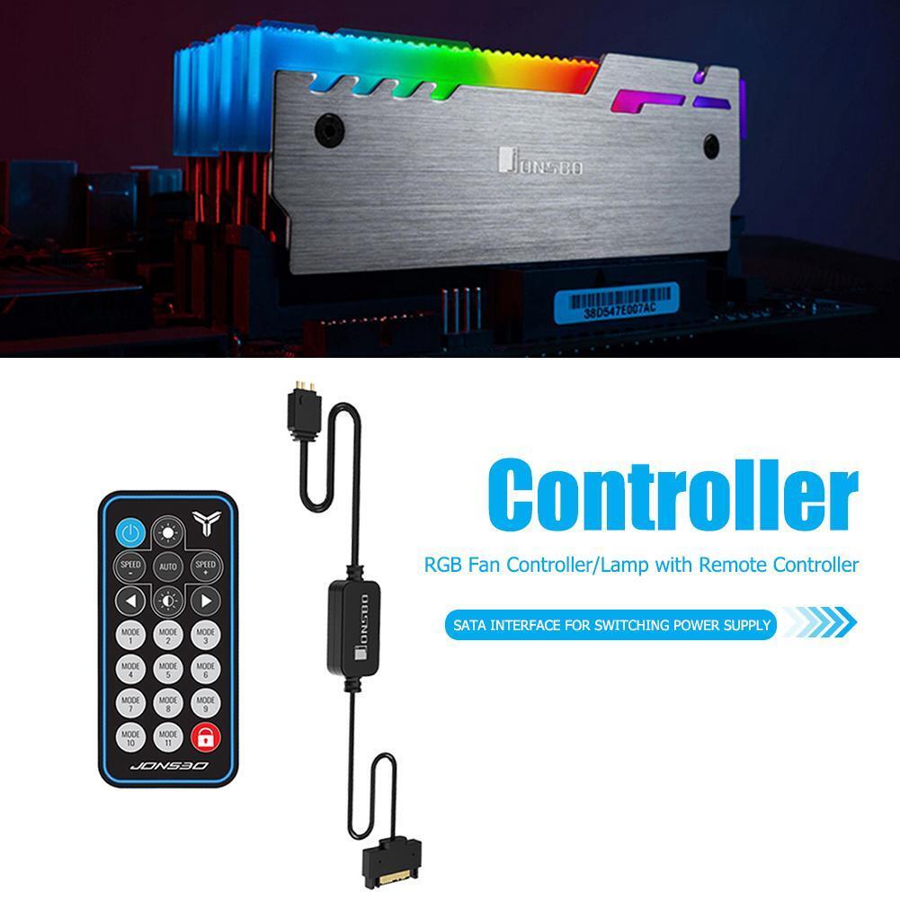 JONSBO 5V 3Pin AURA RGB Fan Controller PC Case Light Stripe Remote Control